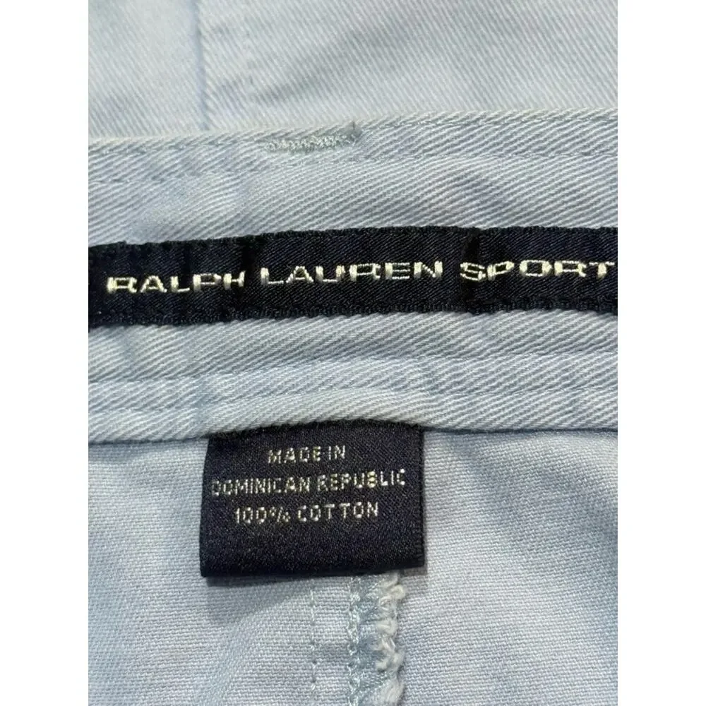 Ralph Lauren Sport Polo Chino Blue Mini Skirt Size 12 Cotton Preppy